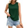 image:imagePRETTYGARDEN Tank Tops for Women 2026 Summer Sleeveless Wide Strap Tops Spring Fashion Casual Flowy Loose Fit Workout ShirtsDark Green