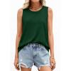 image:imagePRETTYGARDEN Tank Tops for Women 2026 Summer Sleeveless Wide Strap Tops Spring Fashion Casual Flowy Loose Fit Workout ShirtsDark Green