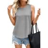 image:imagePRETTYGARDEN Tank Tops for Women 2026 Summer Sleeveless Wide Strap Tops Spring Fashion Casual Flowy Loose Fit Workout ShirtsGrey