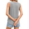 image:imagePRETTYGARDEN Tank Tops for Women 2026 Summer Sleeveless Wide Strap Tops Spring Fashion Casual Flowy Loose Fit Workout ShirtsGrey