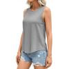 image:imagePRETTYGARDEN Tank Tops for Women 2026 Summer Sleeveless Wide Strap Tops Spring Fashion Casual Flowy Loose Fit Workout ShirtsGrey