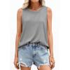 image:imagePRETTYGARDEN Tank Tops for Women 2026 Summer Sleeveless Wide Strap Tops Spring Fashion Casual Flowy Loose Fit Workout ShirtsGrey