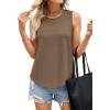 image:imagePRETTYGARDEN Tank Tops for Women 2026 Summer Sleeveless Wide Strap Tops Spring Fashion Casual Flowy Loose Fit Workout ShirtsKhaki