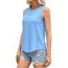 image:imagePRETTYGARDEN Tank Tops for Women 2026 Summer Sleeveless Wide Strap Tops Spring Fashion Casual Flowy Loose Fit Workout ShirtsLight Blue