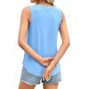 image:imagePRETTYGARDEN Tank Tops for Women 2026 Summer Sleeveless Wide Strap Tops Spring Fashion Casual Flowy Loose Fit Workout ShirtsLight Blue