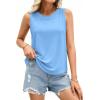 image:imagePRETTYGARDEN Tank Tops for Women 2026 Summer Sleeveless Wide Strap Tops Spring Fashion Casual Flowy Loose Fit Workout ShirtsLight Blue