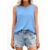 image:imagePRETTYGARDEN Tank Tops for Women 2026 Summer Sleeveless Wide Strap Tops Spring Fashion Casual Flowy Loose Fit Workout ShirtsLight Blue