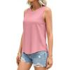 image:imagePRETTYGARDEN Tank Tops for Women 2026 Summer Sleeveless Wide Strap Tops Spring Fashion Casual Flowy Loose Fit Workout ShirtsPink