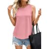 image:imagePRETTYGARDEN Tank Tops for Women 2026 Summer Sleeveless Wide Strap Tops Spring Fashion Casual Flowy Loose Fit Workout ShirtsPink