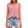 image:imagePRETTYGARDEN Tank Tops for Women 2026 Summer Sleeveless Wide Strap Tops Spring Fashion Casual Flowy Loose Fit Workout ShirtsPink