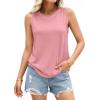 image:imagePRETTYGARDEN Tank Tops for Women 2026 Summer Sleeveless Wide Strap Tops Spring Fashion Casual Flowy Loose Fit Workout ShirtsPink