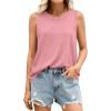 image:imagePRETTYGARDEN Tank Tops for Women 2026 Summer Sleeveless Wide Strap Tops Spring Fashion Casual Flowy Loose Fit Workout ShirtsPink
