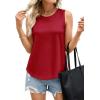 image:imagePRETTYGARDEN Tank Tops for Women 2026 Summer Sleeveless Wide Strap Tops Spring Fashion Casual Flowy Loose Fit Workout ShirtsRed