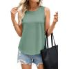 image:imagePRETTYGARDEN Tank Tops for Women 2026 Summer Sleeveless Wide Strap Tops Spring Fashion Casual Flowy Loose Fit Workout ShirtsSage Green