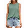 image:imagePRETTYGARDEN Tank Tops for Women 2026 Summer Sleeveless Wide Strap Tops Spring Fashion Casual Flowy Loose Fit Workout ShirtsSage Green