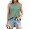 image:imagePRETTYGARDEN Tank Tops for Women 2026 Summer Sleeveless Wide Strap Tops Spring Fashion Casual Flowy Loose Fit Workout ShirtsSage Green