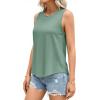 image:imagePRETTYGARDEN Tank Tops for Women 2026 Summer Sleeveless Wide Strap Tops Spring Fashion Casual Flowy Loose Fit Workout ShirtsSage Green