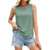 image:imagePRETTYGARDEN Tank Tops for Women 2026 Summer Sleeveless Wide Strap Tops Spring Fashion Casual Flowy Loose Fit Workout ShirtsSage Green