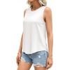 image:imagePRETTYGARDEN Tank Tops for Women 2026 Summer Sleeveless Wide Strap Tops Spring Fashion Casual Flowy Loose Fit Workout ShirtsWhite