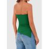 image:imagePRETTYGARDEN Tube Tops for Women Trendy Summer 2026 Spring Fashion Going Out Y2K Clothes Asymmetrical Ruched Strapless ShirtsGreen
