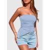 image:imagePRETTYGARDEN Tube Tops for Women Trendy Summer 2026 Spring Fashion Going Out Y2K Clothes Asymmetrical Ruched Strapless ShirtsLight Blue