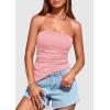 image:imagePRETTYGARDEN Tube Tops for Women Trendy Summer 2026 Spring Fashion Going Out Y2K Clothes Asymmetrical Ruched Strapless ShirtsPink