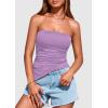 image:imagePRETTYGARDEN Tube Tops for Women Trendy Summer 2026 Spring Fashion Going Out Y2K Clothes Asymmetrical Ruched Strapless ShirtsPurple