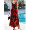 image:imagePRETTYGARDEN Women Summer Floral Maxi Dress 2026 Spirng Spaghetti Strap Mesh Boho Sundress Party Beach Vacation Long DressesBlack Red Flower