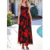 image:imagePRETTYGARDEN Women Summer Floral Maxi Dress 2026 Spirng Spaghetti Strap Mesh Boho Sundress Party Beach Vacation Long DressesBlack Red Flower