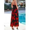 image:imagePRETTYGARDEN Women Summer Floral Maxi Dress 2026 Spirng Spaghetti Strap Mesh Boho Sundress Party Beach Vacation Long DressesBlack Red Flower