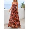 image:imagePRETTYGARDEN Women Summer Floral Maxi Dress 2026 Spirng Spaghetti Strap Mesh Boho Sundress Party Beach Vacation Long DressesBrown Floral