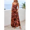 image:imagePRETTYGARDEN Women Summer Floral Maxi Dress 2026 Spirng Spaghetti Strap Mesh Boho Sundress Party Beach Vacation Long DressesBrown Floral