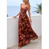 image:imagePRETTYGARDEN Women Summer Floral Maxi Dress 2026 Spirng Spaghetti Strap Mesh Boho Sundress Party Beach Vacation Long DressesBrown Floral