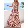 image:imagePRETTYGARDEN Women Summer Floral Maxi Dress 2026 Spirng Spaghetti Strap Mesh Boho Sundress Party Beach Vacation Long DressesFloral Brown Beige