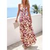 image:imagePRETTYGARDEN Women Summer Floral Maxi Dress 2026 Spirng Spaghetti Strap Mesh Boho Sundress Party Beach Vacation Long DressesFloral Brown Beige