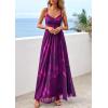 image:imagePRETTYGARDEN Women Summer Floral Maxi Dress 2026 Spirng Spaghetti Strap Mesh Boho Sundress Party Beach Vacation Long DressesFloral Purple