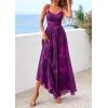 image:imagePRETTYGARDEN Women Summer Floral Maxi Dress 2026 Spirng Spaghetti Strap Mesh Boho Sundress Party Beach Vacation Long DressesFloral Purple