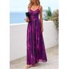 image:imagePRETTYGARDEN Women Summer Floral Maxi Dress 2026 Spirng Spaghetti Strap Mesh Boho Sundress Party Beach Vacation Long DressesFloral Purple