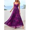 image:imagePRETTYGARDEN Women Summer Floral Maxi Dress 2026 Spirng Spaghetti Strap Mesh Boho Sundress Party Beach Vacation Long DressesFloral Purple