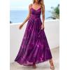 image:imagePRETTYGARDEN Women Summer Floral Maxi Dress 2026 Spirng Spaghetti Strap Mesh Boho Sundress Party Beach Vacation Long DressesFloral Purple