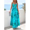 image:imagePRETTYGARDEN Women Summer Floral Maxi Dress 2026 Spirng Spaghetti Strap Mesh Boho Sundress Party Beach Vacation Long DressesGreen Floral
