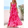 image:imagePRETTYGARDEN Women Summer Floral Maxi Dress 2026 Spirng Spaghetti Strap Mesh Boho Sundress Party Beach Vacation Long DressesPink Floral