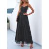 image:imagePRETTYGARDEN Women Summer Floral Maxi Dress 2026 Spirng Spaghetti Strap Mesh Boho Sundress Party Beach Vacation Long DressesPolka Dot Black White