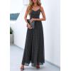 image:imagePRETTYGARDEN Women Summer Floral Maxi Dress 2026 Spirng Spaghetti Strap Mesh Boho Sundress Party Beach Vacation Long DressesPolka Dot Black White