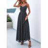 image:imagePRETTYGARDEN Women Summer Floral Maxi Dress 2026 Spirng Spaghetti Strap Mesh Boho Sundress Party Beach Vacation Long DressesPolka Dot Black White