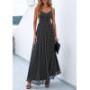 image:imagePRETTYGARDEN Women Summer Floral Maxi Dress 2026 Spirng Spaghetti Strap Mesh Boho Sundress Party Beach Vacation Long DressesPolka Dot Black White