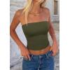 image:imagePRETTYGARDEN Women Tube Tops Strapless Going Out Top 2026 Spring Fashion Y2K Summer Bandeau Shirt Beach Vacation ClothesArmy Green