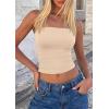 image:imagePRETTYGARDEN Women Tube Tops Strapless Going Out Top 2026 Spring Fashion Y2K Summer Bandeau Shirt Beach Vacation ClothesBeige