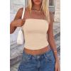 image:imagePRETTYGARDEN Women Tube Tops Strapless Going Out Top 2026 Spring Fashion Y2K Summer Bandeau Shirt Beach Vacation ClothesBeige