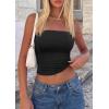 image:imagePRETTYGARDEN Women Tube Tops Strapless Going Out Top 2026 Spring Fashion Y2K Summer Bandeau Shirt Beach Vacation ClothesBlack